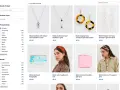 Une page de produits de mode, avec un filtre wp grid builder sur la gauche. Bijoux, sacs et accessoires Monki sont présentés.