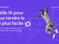 Outils IA Hostinger pour un blog facile. Un homme saute de joie, symbolisant la simplicité de créer un site web et du contenu.