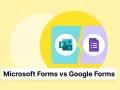 Icônes de Microsoft Forms et Google Forms côte à côte, illustrant leur équivalent.