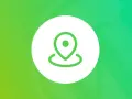 Icône de localisation verte sur fond dégradé. Idéal pour l'optimisation SEO WordPress et le référencement local.