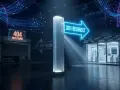 Panneau lumineux "301 REDIRECT" indiquant la bonne direction, contrastant avec un panneau "404 NOT FOUND" sur un bâtiment abandonné. Idéal pour illustrer la redirection d'URL sur WordPress.