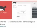 Le logo Ninja Forms, un constructeur de formulaires pour WordPress, avec un aperçu de l'interface de création de formulaires.