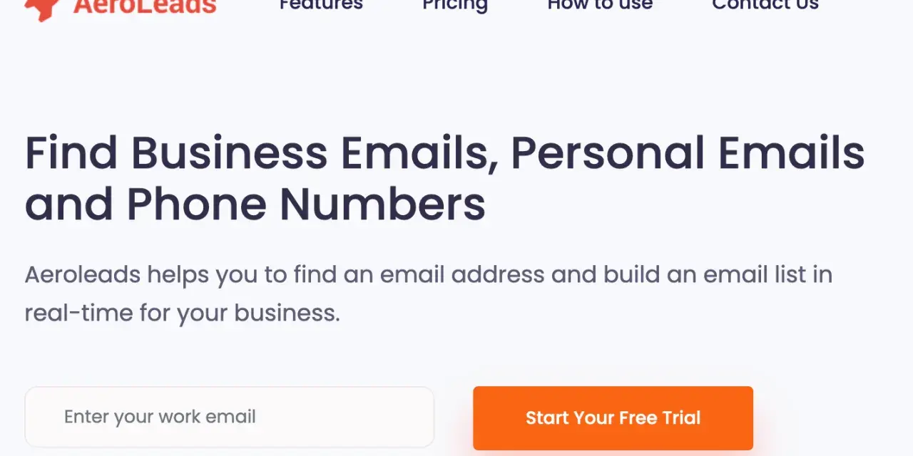 AeroLeads aide à trouver des emails professionnels et personnels pour votre liste email professionnel gratuit.