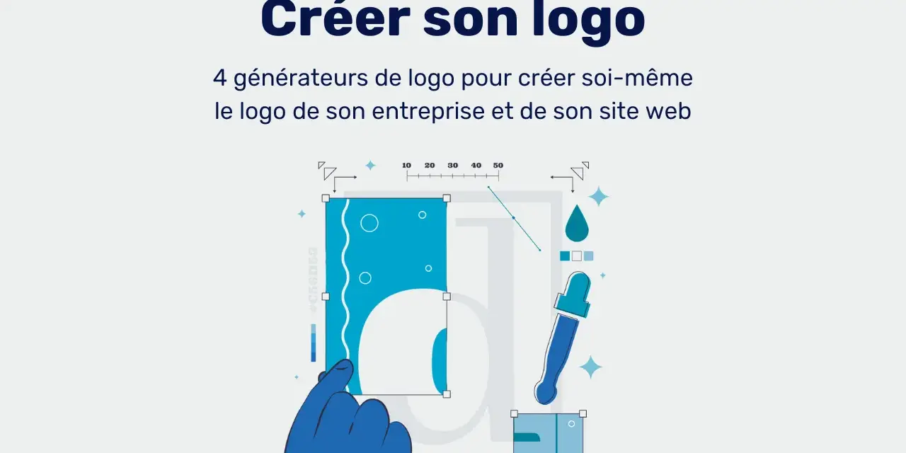 Main bleue manipulant des éléments graphiques pour créer un logo. Découvrez le meilleur site de création de logo gratuit pour votre entreprise.