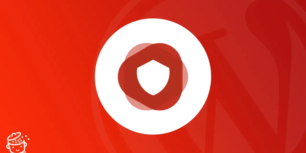 Logo rouge d'une protection tout-en-un pour la sécurité et le pare-feu WordPress.