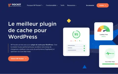 WP Rocket, le meilleur plugin de cache WordPress, accélère votre site. Découvrez les meilleurs plugins WordPress pour des performances optimales.
