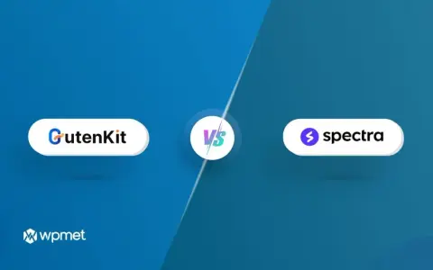 Comparaison entre GutenKit et Spectra, deux outils pour WordPress. Le logo Spectra est bien visible.