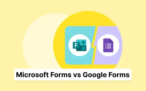 Icônes de Microsoft Forms et Google Forms côte à côte, illustrant leur équivalent.