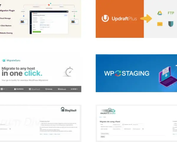 Outils pour copier un site WordPress : Duplicator, UpdraftPlus, MigrateGuru, WP Staging. Migration facile en un clic.