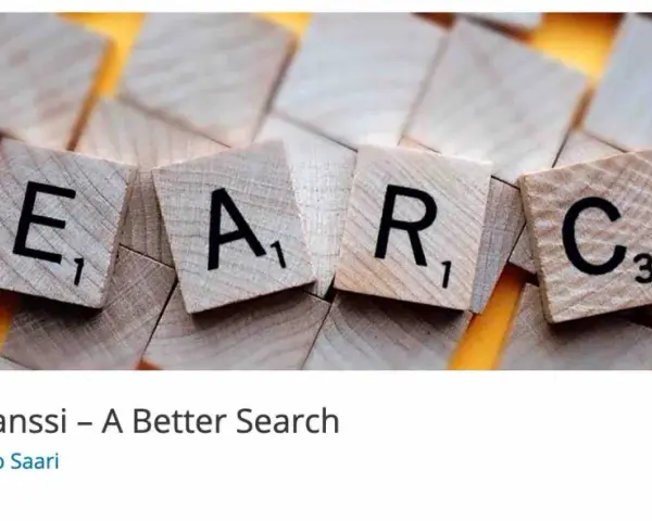 Lettres de Scrabble formant "SEARCH", suggérant une barre de recherche WordPress améliorée.