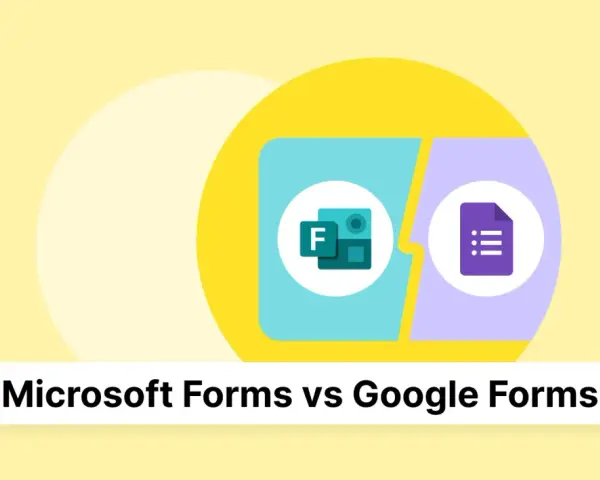 Icônes de Microsoft Forms et Google Forms côte à côte, illustrant leur équivalent.