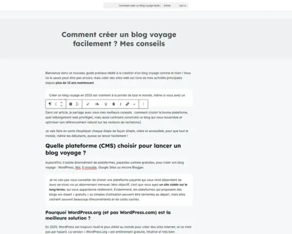 Guide pratique pour créer un blog voyage facilement. Conseils sur les plateformes, l'hébergement et le référencement.