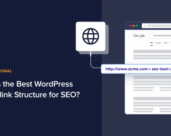 Une icône de roue dentée et un globe symbolisent la structure des permaliens WordPress pour le SEO. Comprendre ce qu'est un permalien est essentiel.