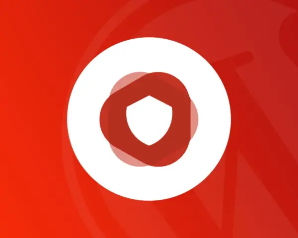 Logo rouge d'une protection tout-en-un pour la sécurité et le pare-feu WordPress.