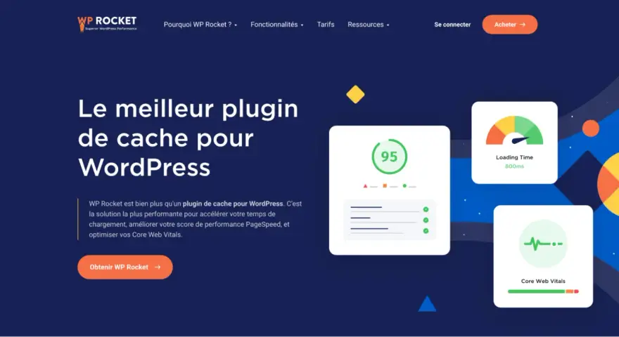 WP Rocket, le meilleur plugin de cache WordPress, accélère votre site. Découvrez les meilleurs plugins WordPress pour des performances optimales.