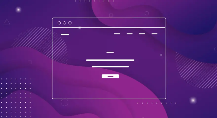 Un écran d'ordinateur stylisé sur un **arrière-plan personnalisé** aux dégradés violets et aux formes abstraites.
