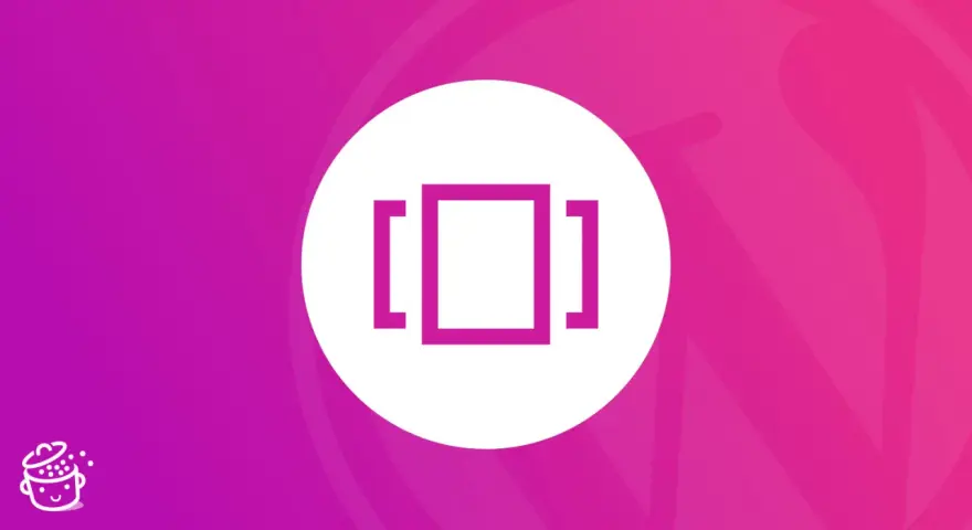 Icône de **revolution slider wordpress** sur fond dégradé rose et violet.
