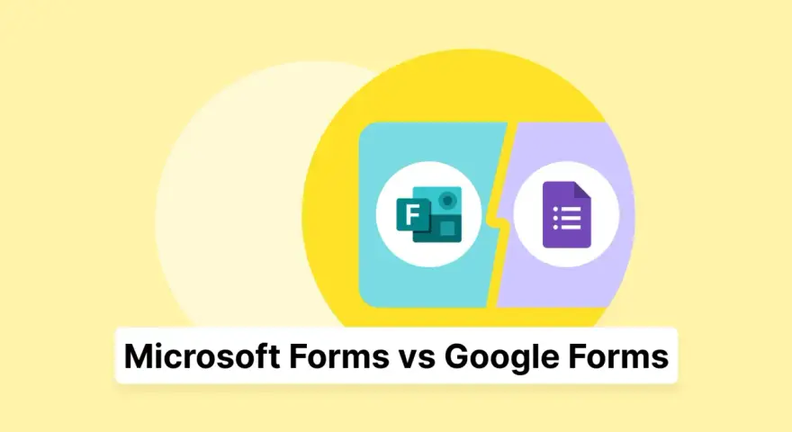 Icônes de Microsoft Forms et Google Forms côte à côte, illustrant leur équivalent.