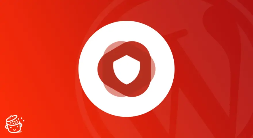 Logo rouge d'une protection tout-en-un pour la sécurité et le pare-feu WordPress.