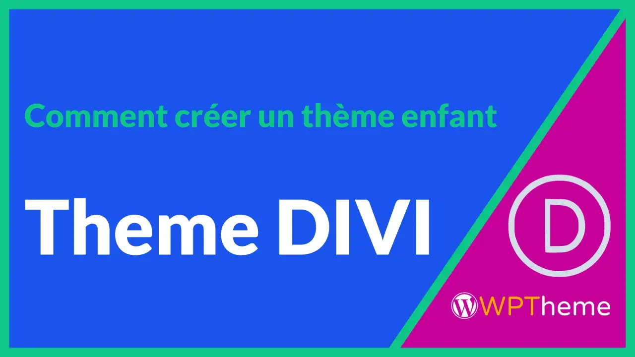 Comment cr&eacute;er un th&egrave;me enfant Divi. Le logo Divi et le texte 
