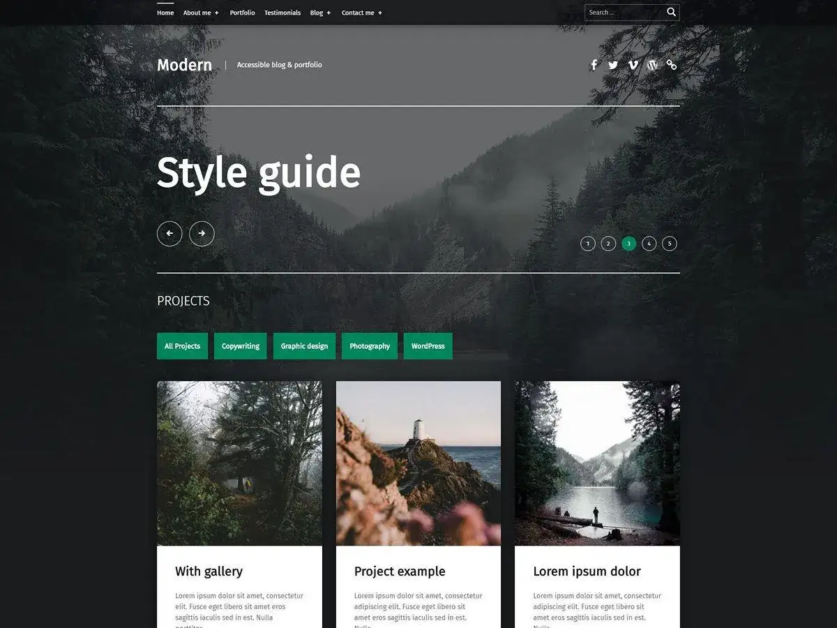 Site web WordPress au design moderne. Ce thème gratuit est idéal pour un blog ou un portfolio.