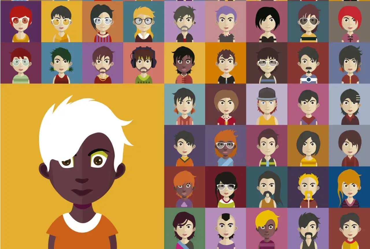 Une mosa&iuml;que d'avatars stylis&eacute;s, comme ceux qu'on trouve sur Gravatar, c'est quoi ? Des portraits vari&eacute;s pour repr&eacute;senter chacun.