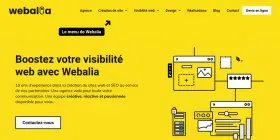 Le menu déroulant WordPress de Webalia, une agence web, propose des services pour booster votre visibilité en ligne.