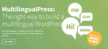 MultilingualPress : la solution idéale pour un site WordPress multilingue. Salutations en plusieurs langues dans des bulles.