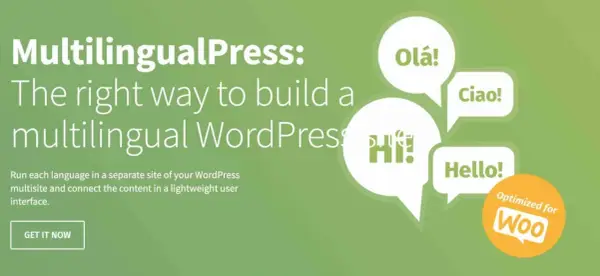 MultilingualPress : la solution idéale pour un site WordPress multilingue. Salutations en plusieurs langues dans des bulles.